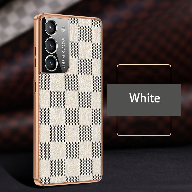 Leather Electroplated TPU Shell Phone Case