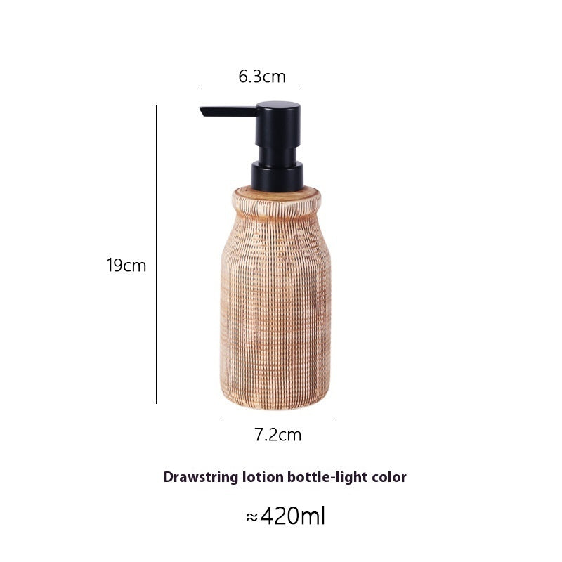 Retro Creative Ceramic Vertical Pattern Lotion Bottle