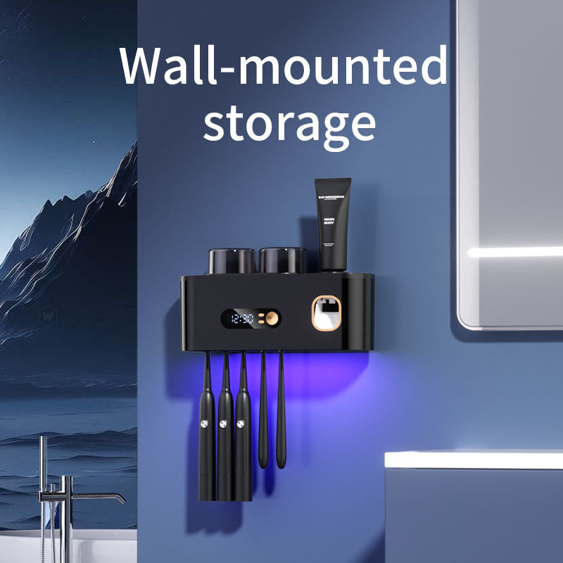 Wall-mounted Blu-ray Toothbrush Cup Storage Box Smart Toothbrush Hanging Rack