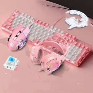 Real Mechanical Keyboard And Mouse Headset Set
