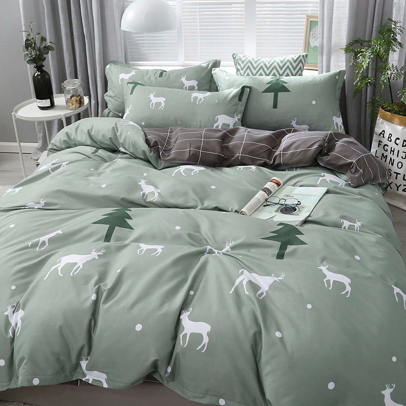 Cartoon Bear Four-piece Quilt Cover Sheet Bedding
