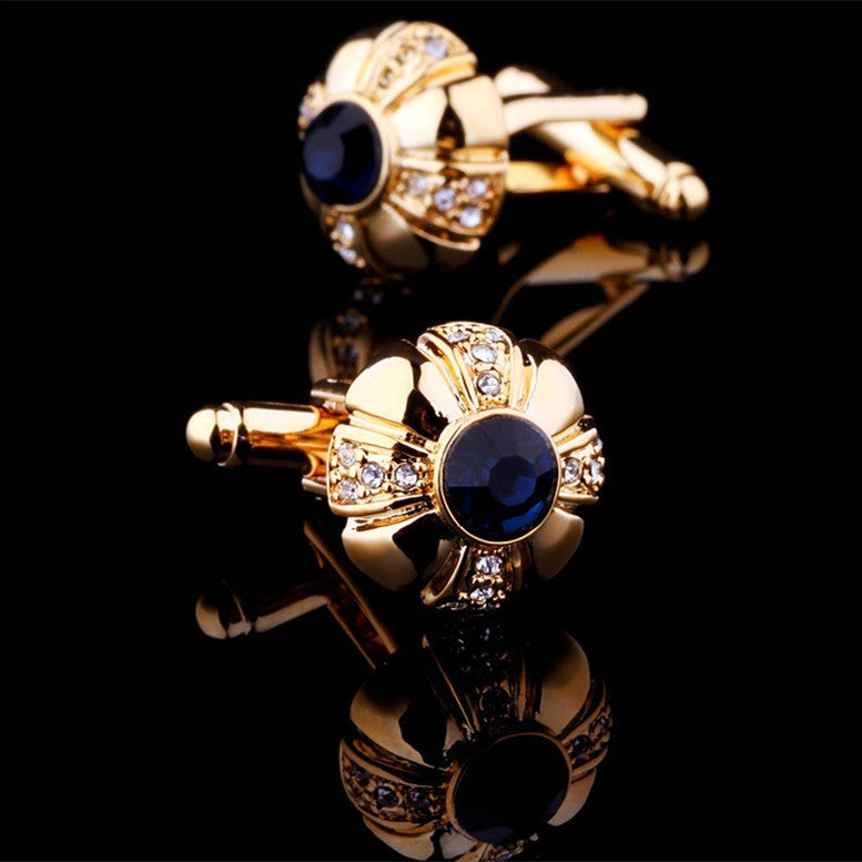 Men's Fashion Gold Umbrella Diamond French Cufflinks