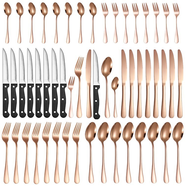 Stainless Steel Tableware 48 Pieces Suit Steak Knife Fork And Spoon