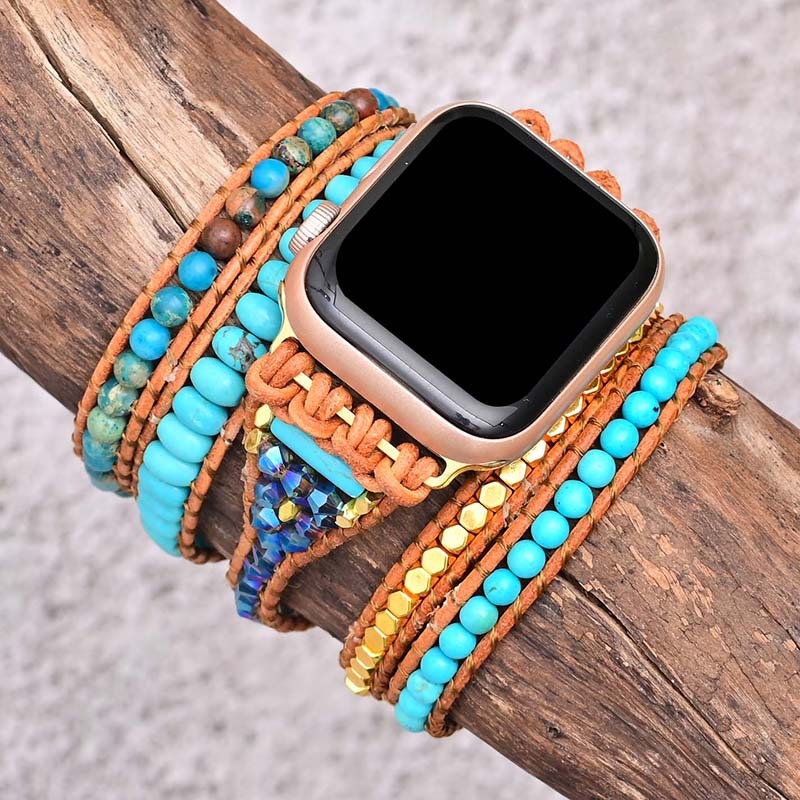 Fashion Natural Stone Woven Strap Bracelet