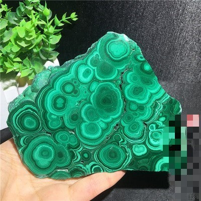 Natural Malachite Green Grinding Slice Mineral Specimen Ornamental Stone