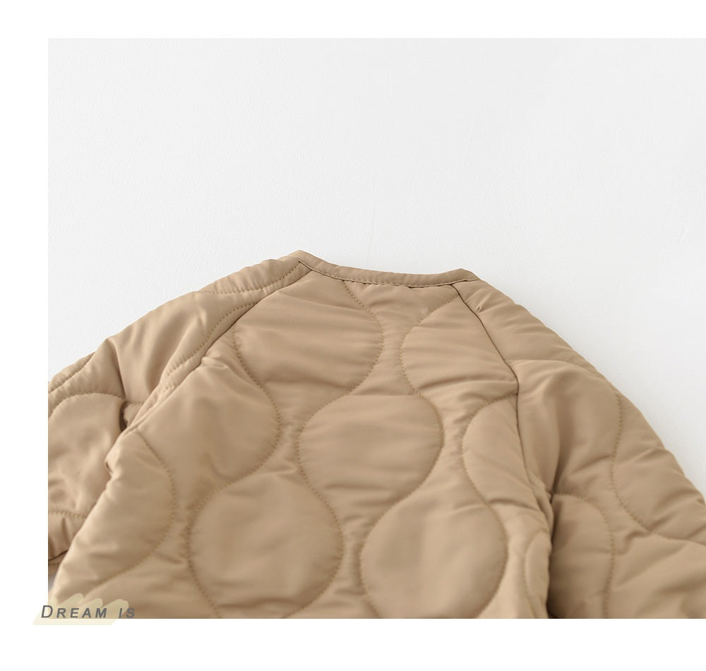 Autumn And Winter Quilted Cotton Fleece-lined Warm Baby Jumpsuit