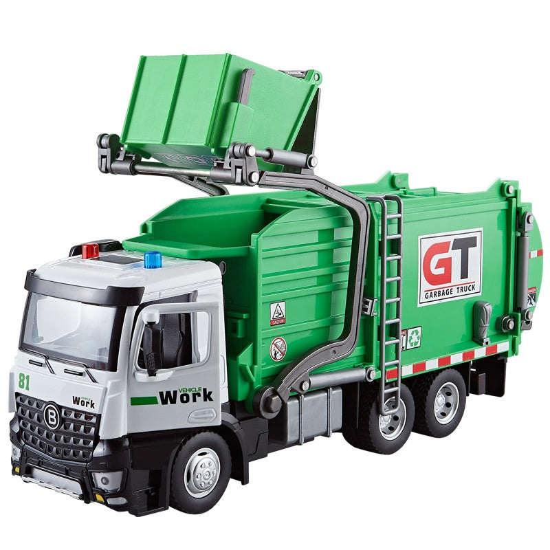 Jiadu Grand Véhicule de Nettoyage Urbain en Alliage, Camion de Transport de Déchets, Simulation de Véhicule d'Ingénierie en Métal, Emballé