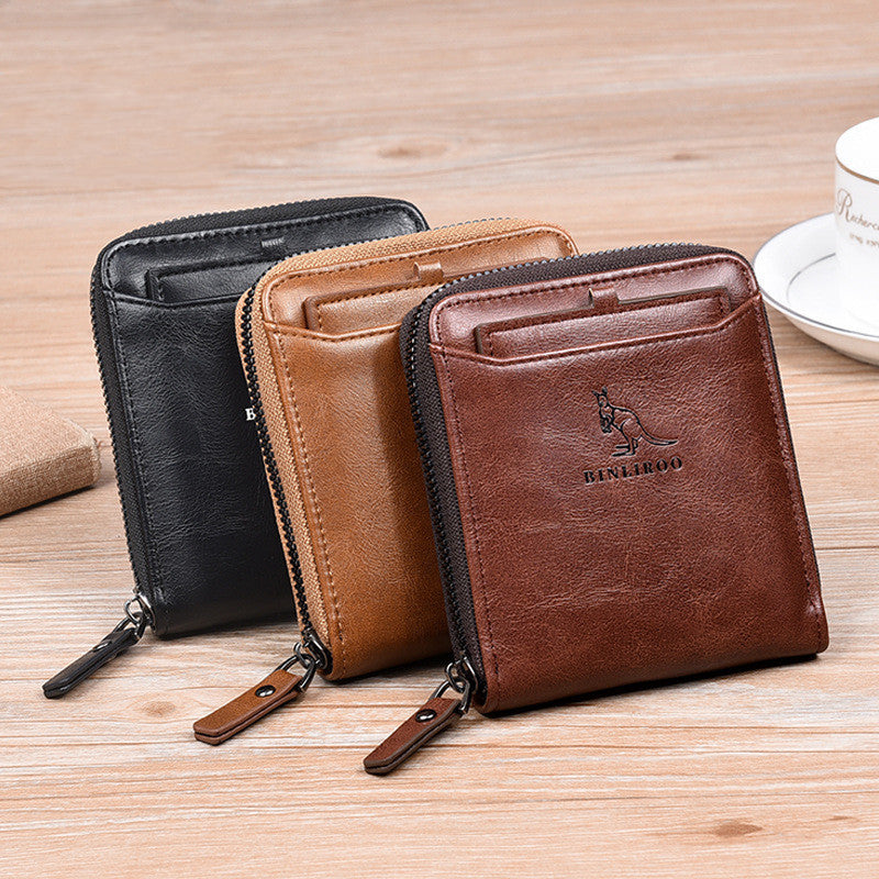 Men's Anti-theft Brush Portable Multifunctional Small Wallet