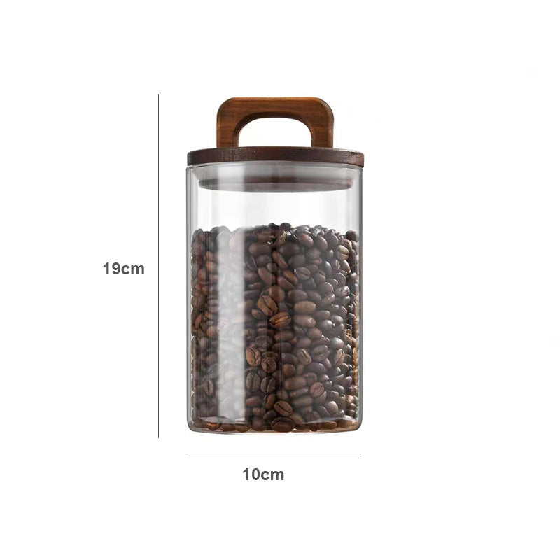 American Handle Wooden Lid Glass Sealed Tank