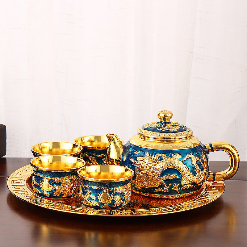 Chinese Tea Set Suit Household Retro Creative Teapot Tea Cup Tray