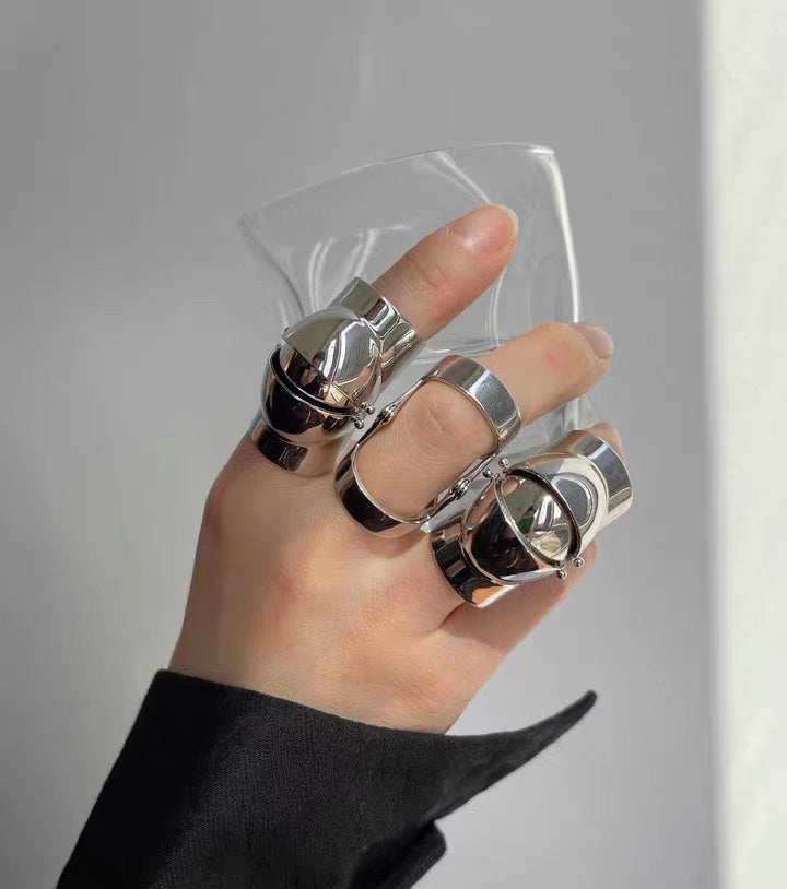 Simple Movable Couple Metal Armor Ring