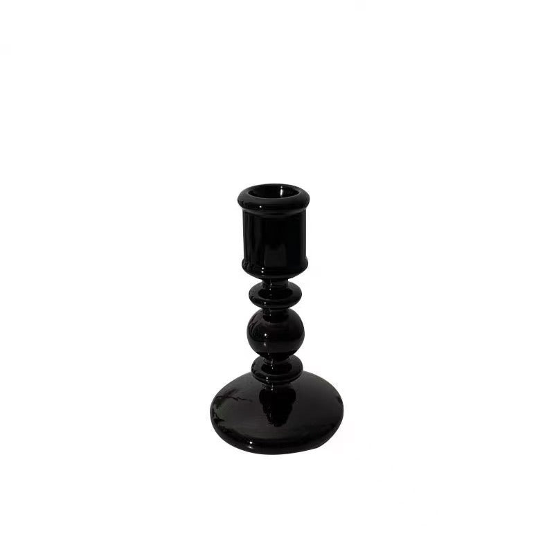 Black Glass Candlestick Nordic Romantic French Home Soft Decoration