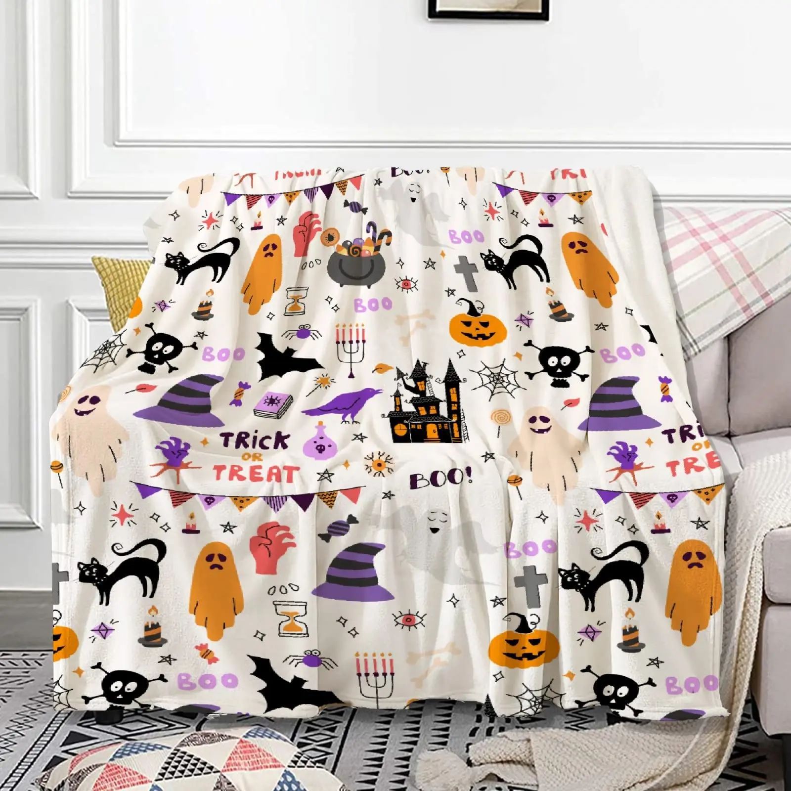 Halloween Witch Blanket Flannel Blanket