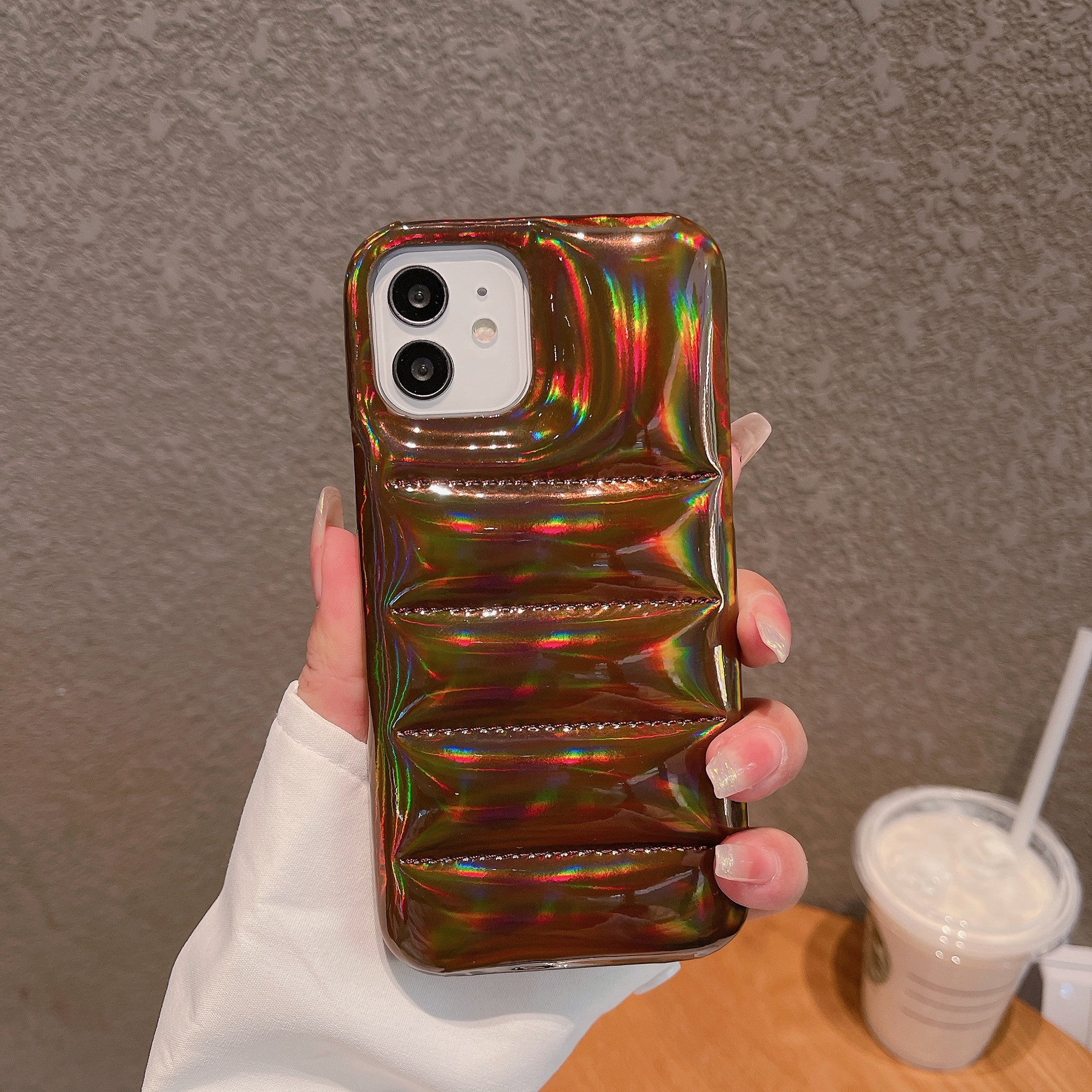 Aurora Cotton Filling Down Jacket Phone Case Autumn And Winter Cotton Filling Cover