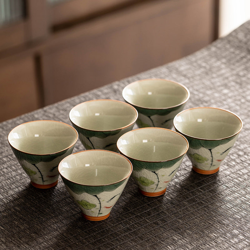 Hand Painted Tea Cup Porcelain Kung Fu Tea Set Teacup Suit