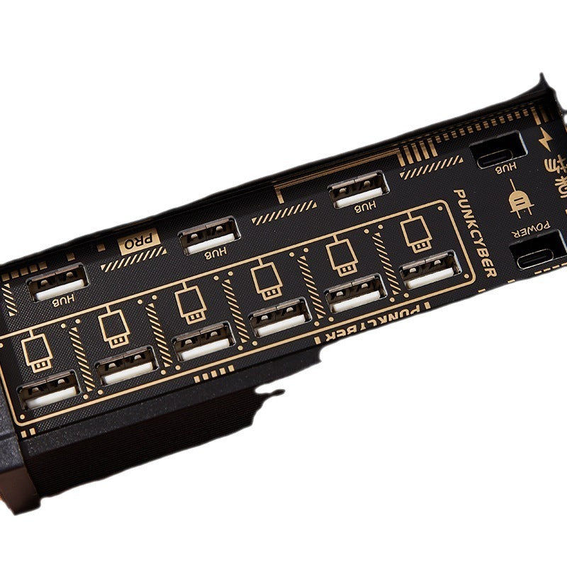 USB Toggle Power Strip Independent Control Retro Gold Plated