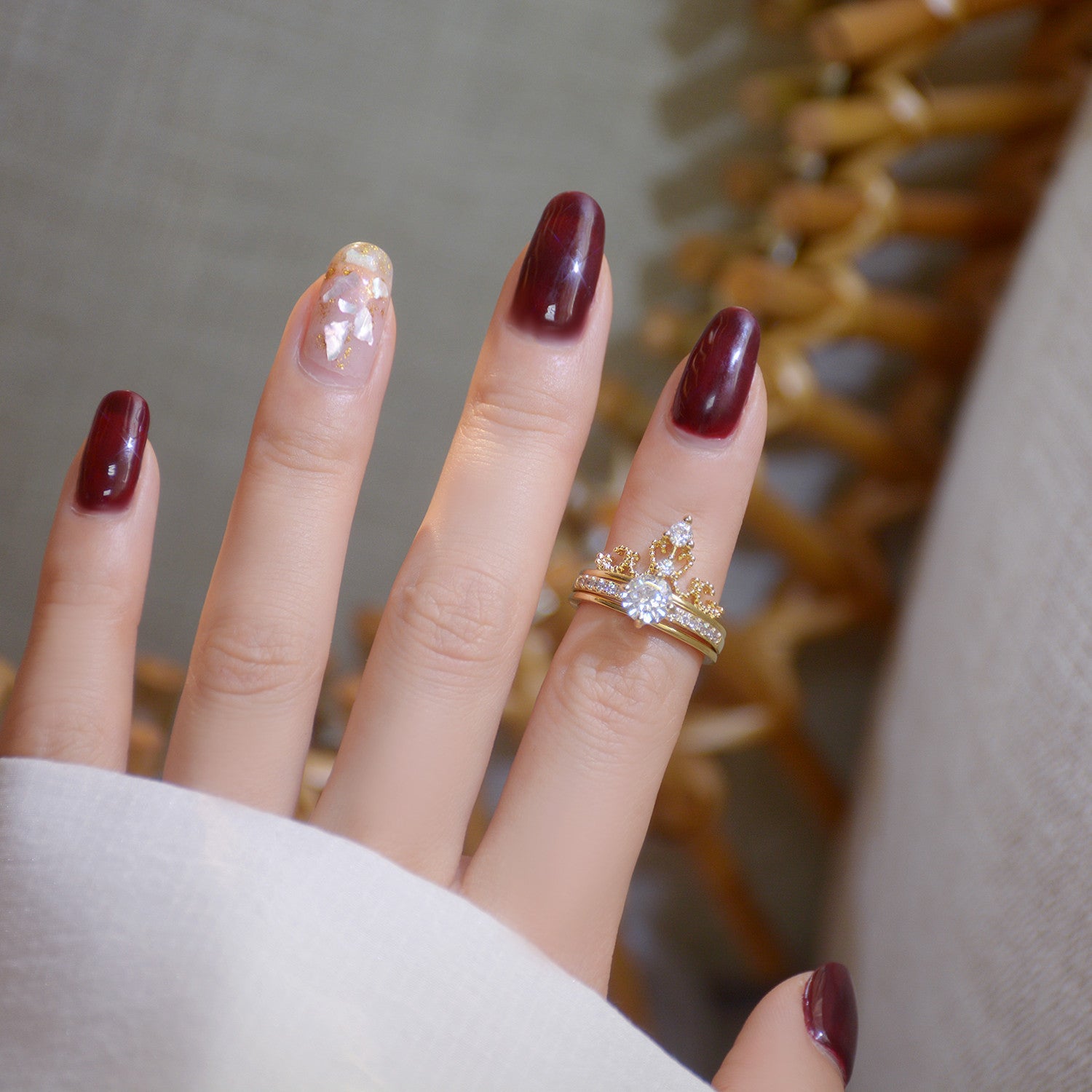 Women's Fashion Simple Copper Micro-inlaid Zircon Ring Suit