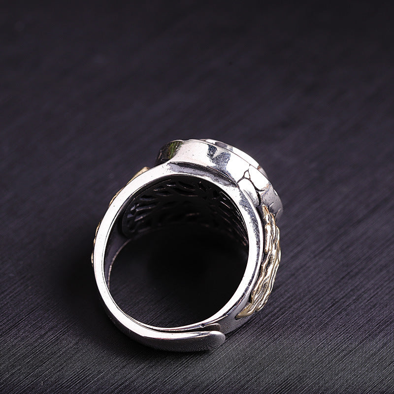 Fashion Simple Black Agate Men's Ring