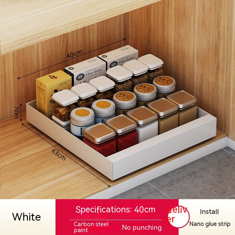 Kitchen Drawer-styled Pull-out Basket Cabinet Double Layer