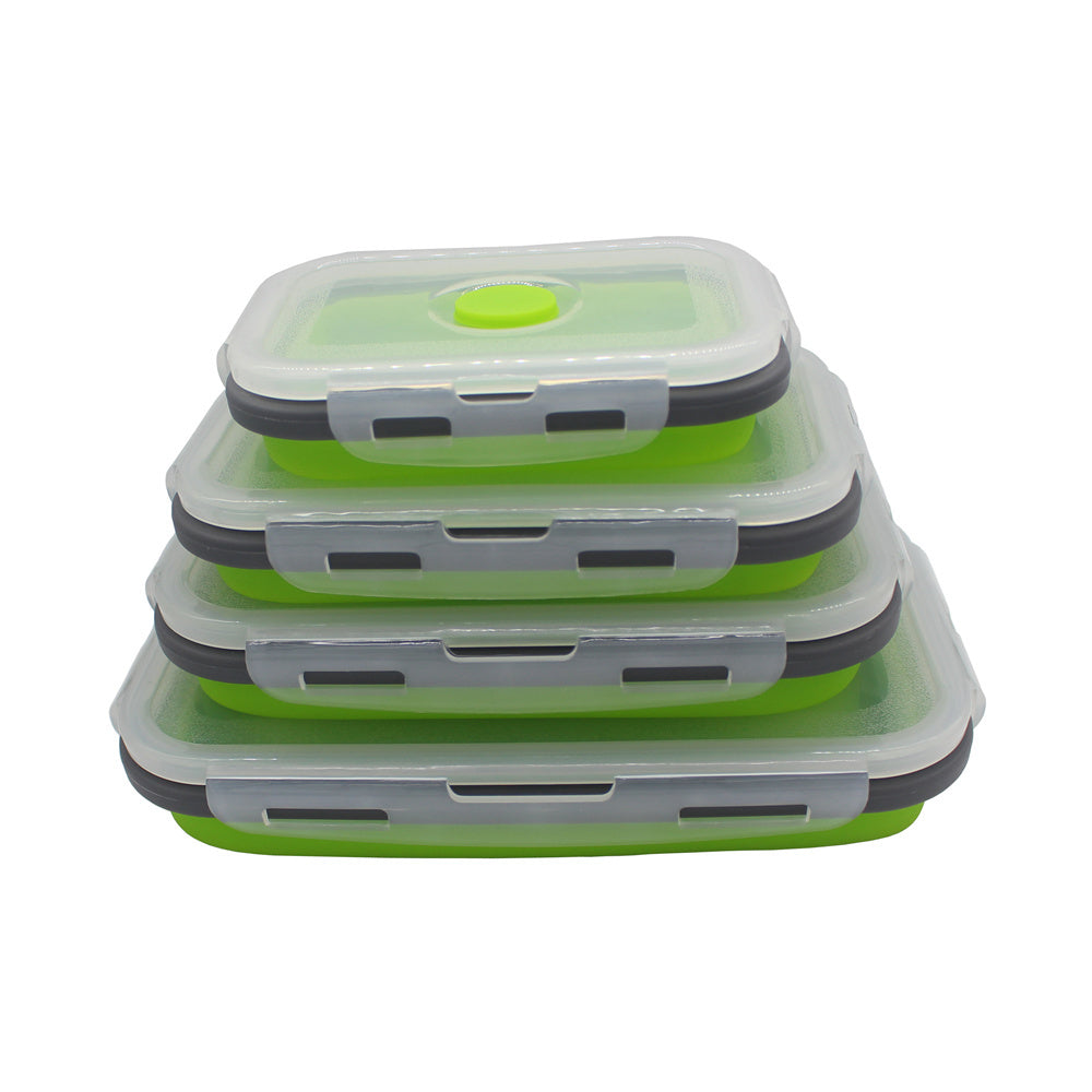 Square Silicone Folding Lunch Refrigerator Storage Box
