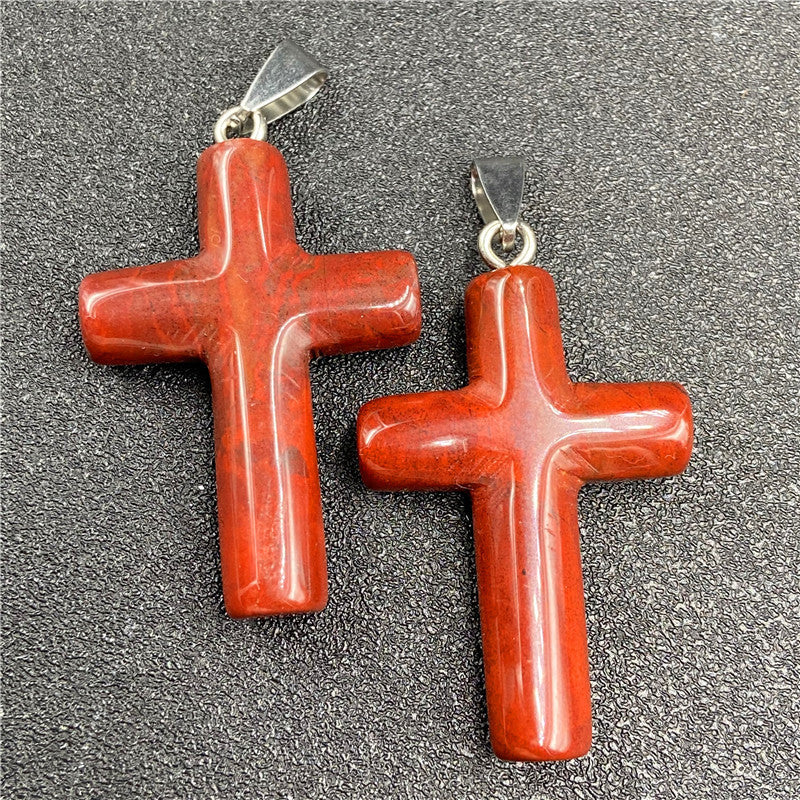 Natural Stone Powder Crystal Agate Semi-precious Stone Cross