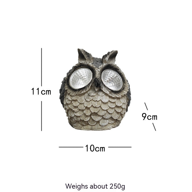 Solar Resin Owl Decorative Products LED Lights Creative Outdoor Courtyard Decoration Gifts