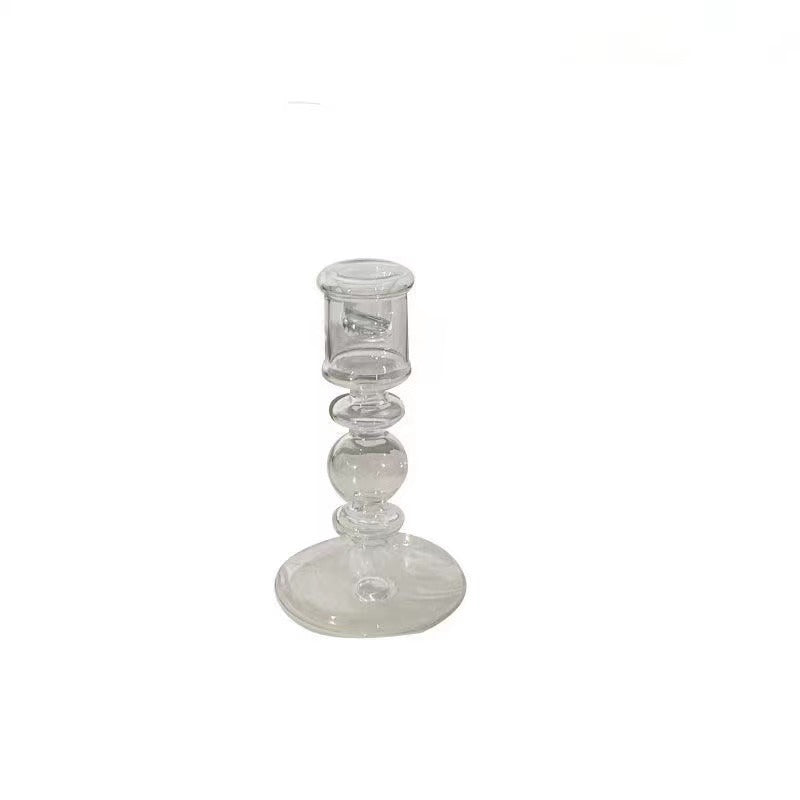 Black Glass Candlestick Nordic Romantic French Home Soft Decoration