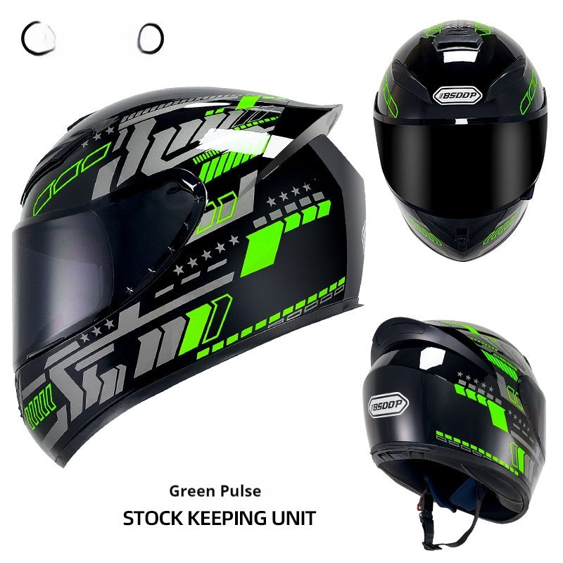 Winter Personality Motorcycle Helmet Four Seasons Knight Bluetooth Locomotive Full Face Helmet