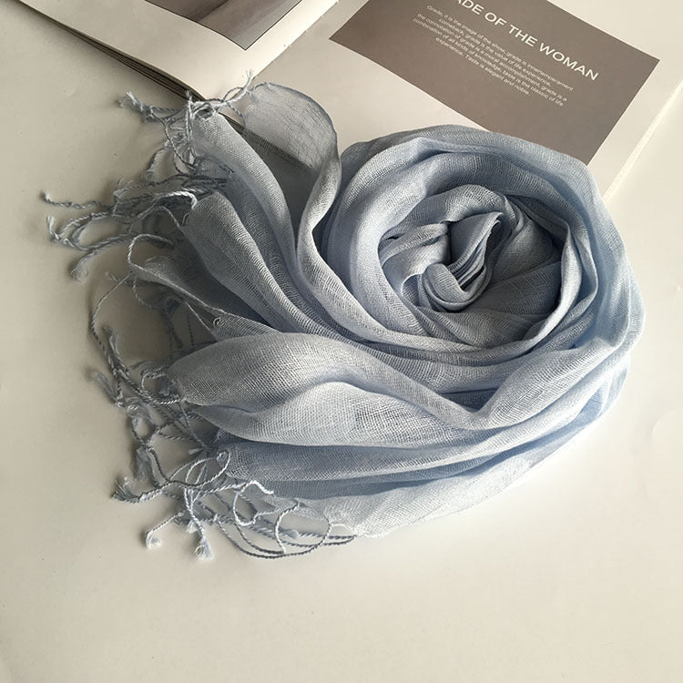 Thin Linen Candy Color Scarf Travel Holiday Sunscreen Shawl