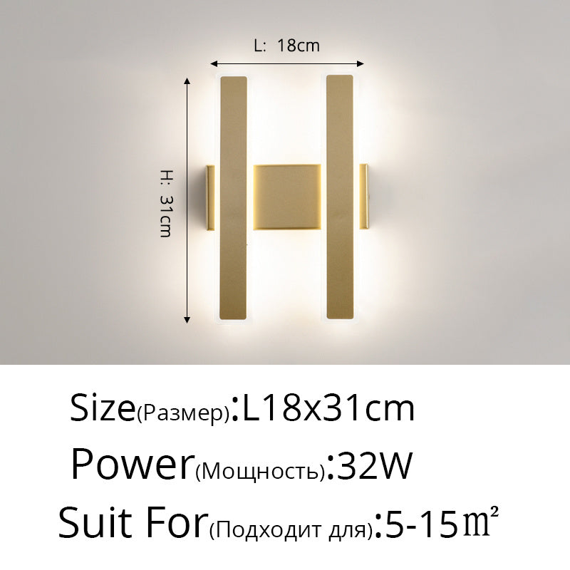 Modern Minimalist Bedroom Double Head Wall Lamp