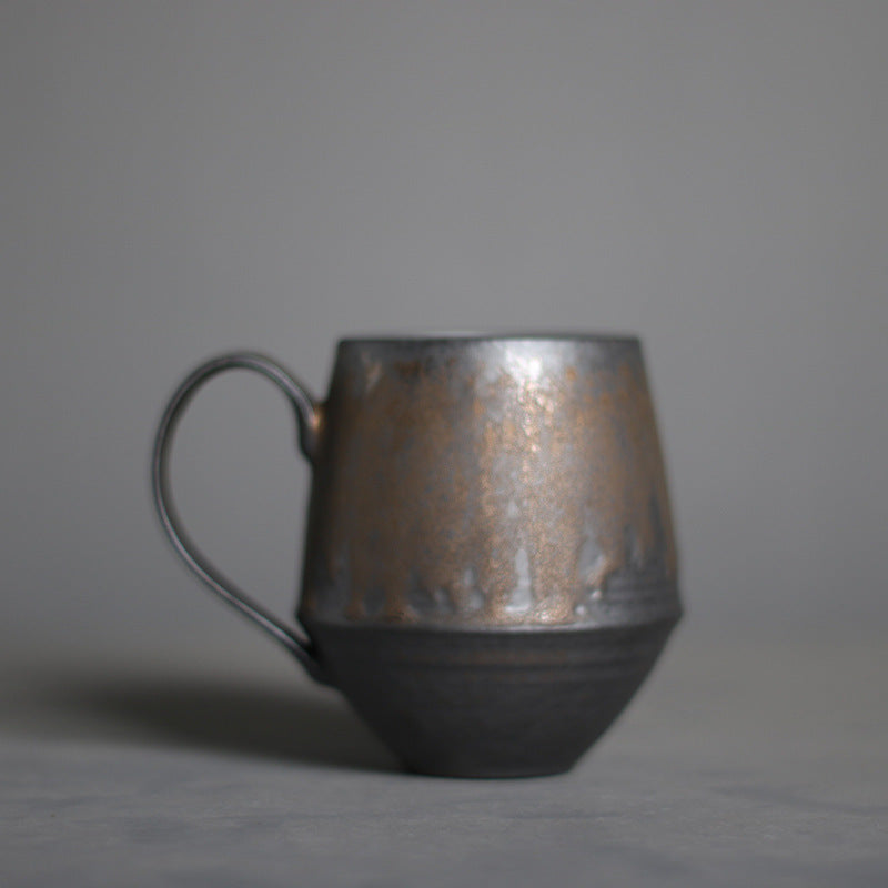 Vintage Stoneware Gilt Coffee Cup Ceramic Mug
