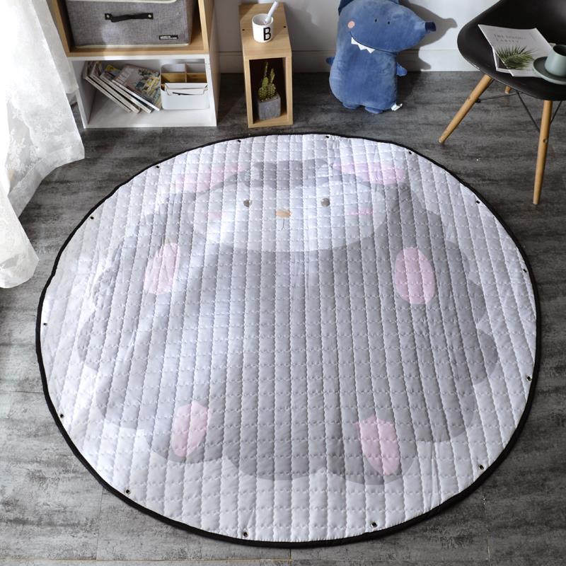 Round Fabric Baby Crawling Children's Play Mat, Toy Storage Blanket, Cotton Crawling Mat