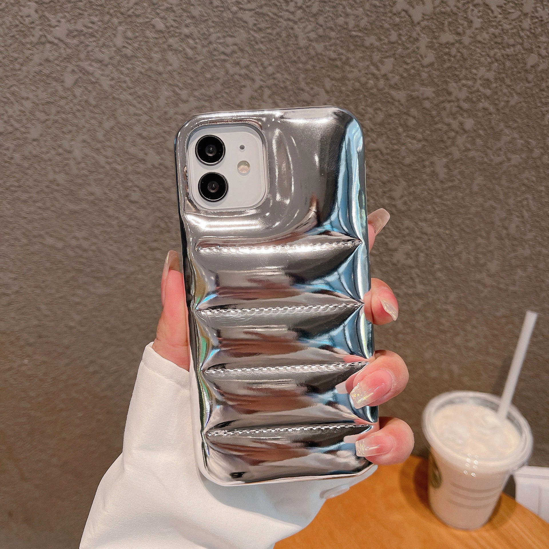 Aurora Cotton Filling Down Jacket Phone Case Autumn And Winter Cotton Filling Cover