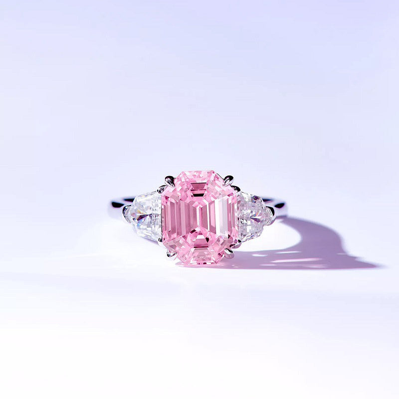 4 Karat 925 Silver Plating Trendy Woman CZ Engagement 5A Zircon Ring