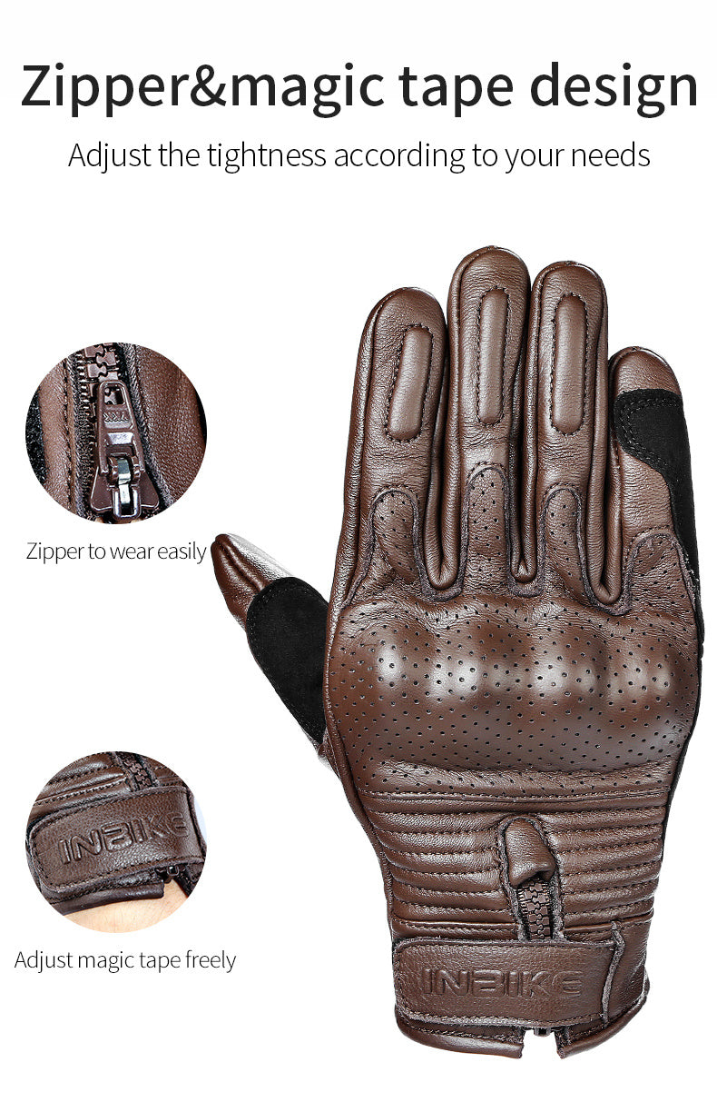 Vintage Hardshell SheepskinShockproof And Breathable  Gloves