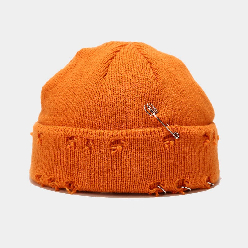 New Style Knit Hat With Hoop Pin Hole