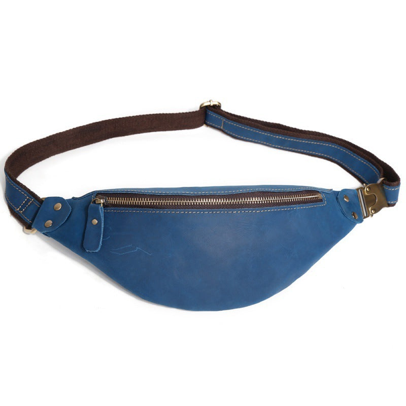 Men's Vintage One Shoulder Multifunctional Cowhide Crossbody Chest Bag
