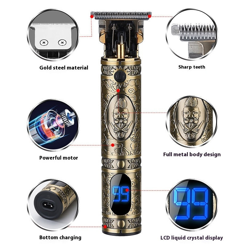 T9 Buddha Head Dragon And Phoenix Hair Clipper Electric Clipper Oil Head