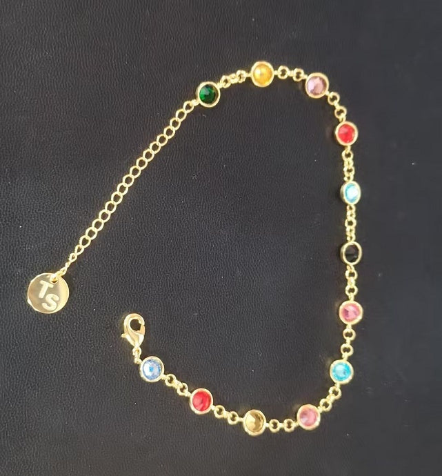 Fashion Inlaid Color Diamond Bracelet
