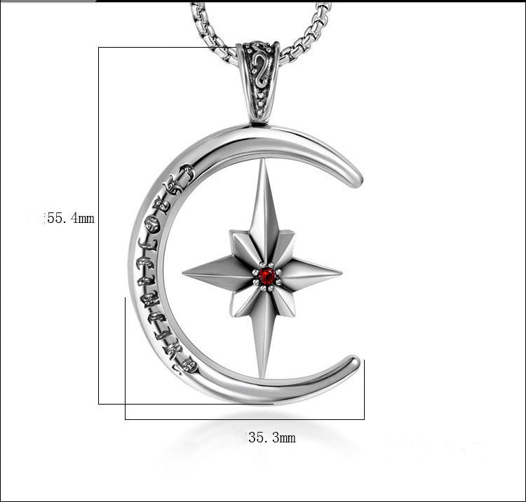 Gemstone Men's Titanium Steel Necklace