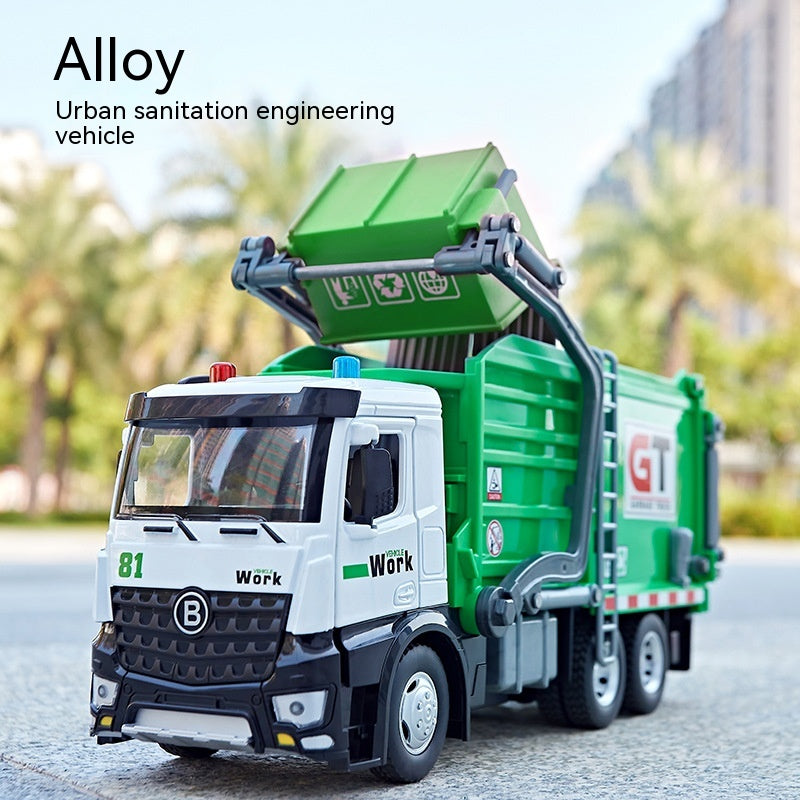 Jiadu Grand Véhicule de Nettoyage Urbain en Alliage, Camion de Transport de Déchets, Simulation de Véhicule d'Ingénierie en Métal, Emballé