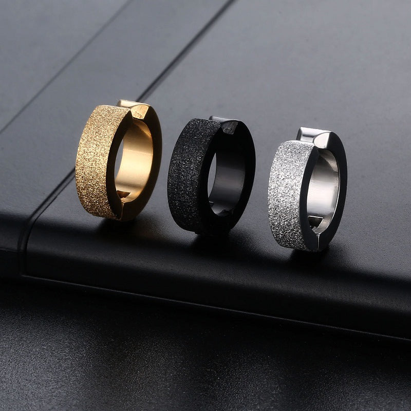 European And American Fashion Punk Frosted Earrings Without Pierced Ears