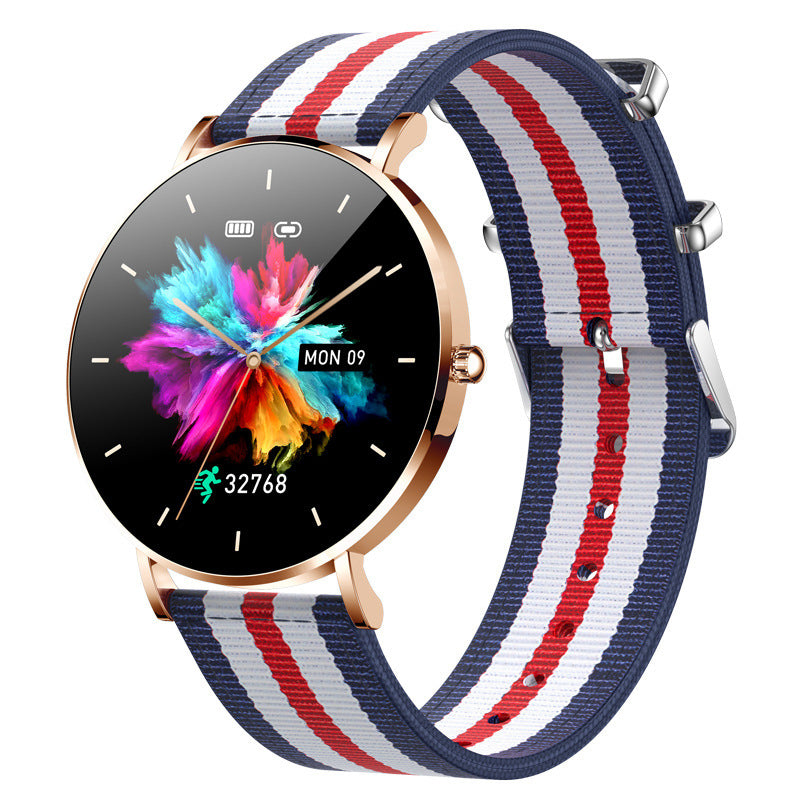 Montre connectée fine T8 pour femmes avec surveillance de la fréquence cardiaque et de la tension artérielle