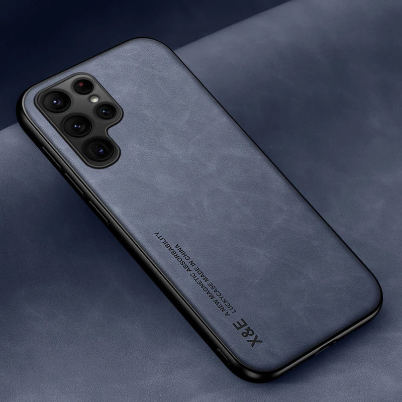 Skin Texture Car Magnetic Mobile Phone Case