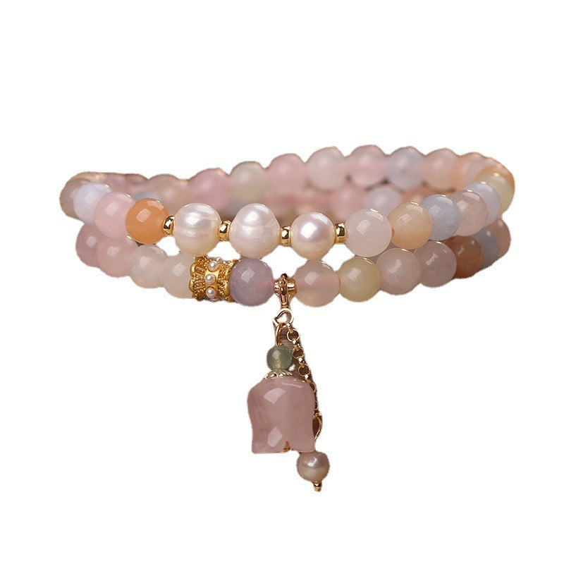 Ethnic Style Natural Morganite Bracelet Female Summer