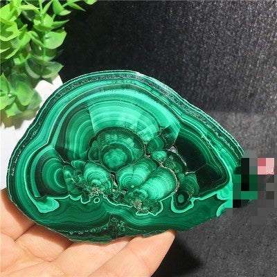 Natural Malachite Green Grinding Slice Mineral Specimen Ornamental Stone