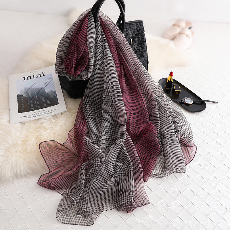 Fashion Women's Houndstooth Long Sun Shawl Scarf