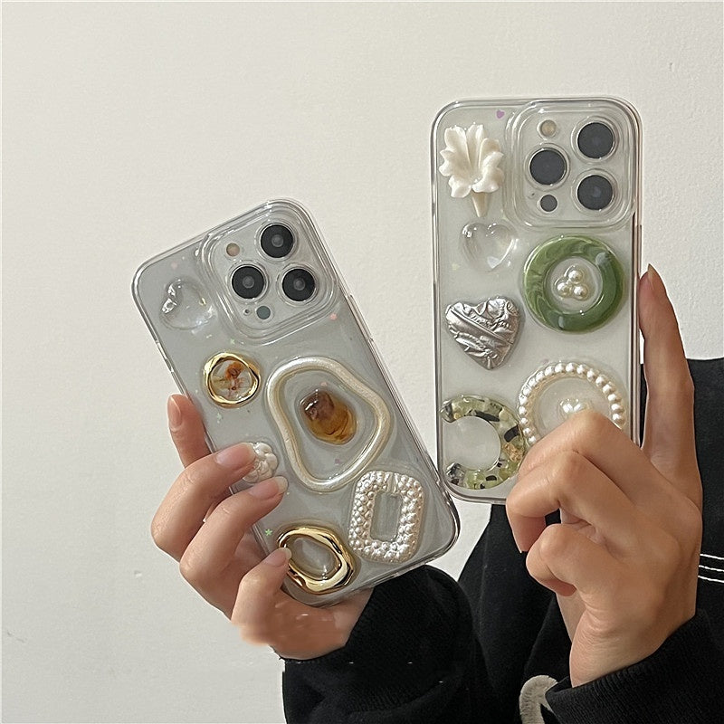 Retro Special-shaped Gem Epoxy Phone Case All-inclusive Drop-resistant Protective Cover