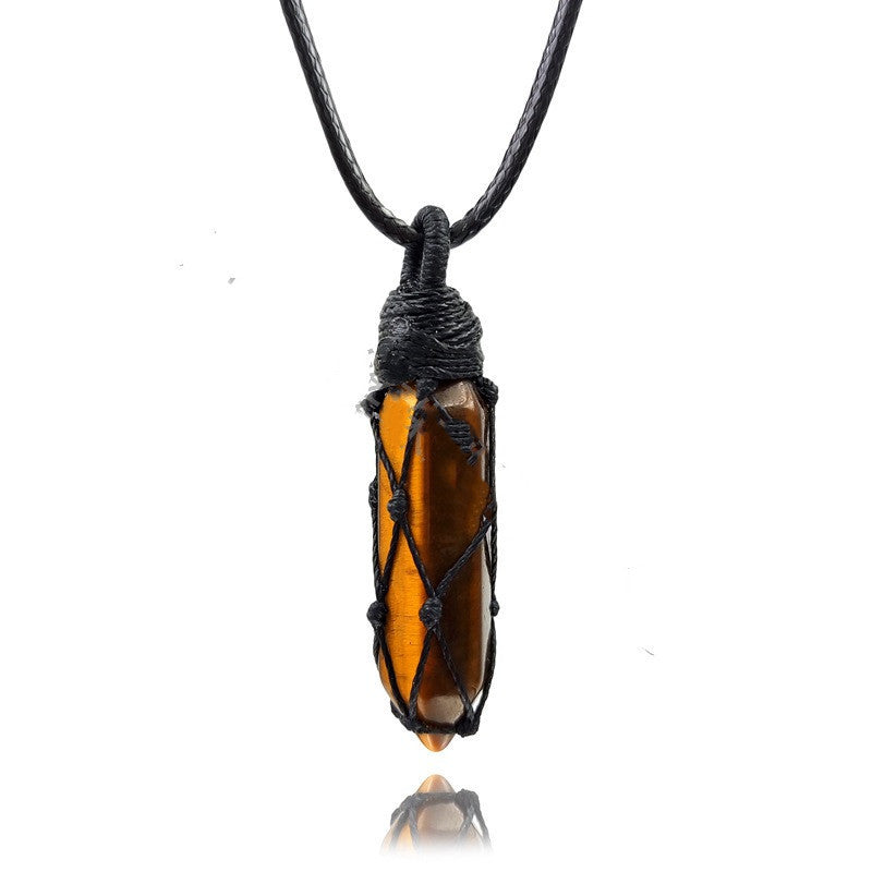 Adjustable Natural Stone Mesh Braided Necklace