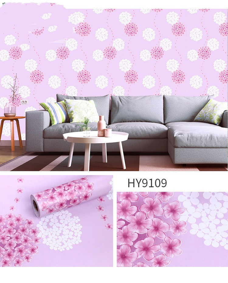 Large Flower Wallpaper Mixed With Family Style